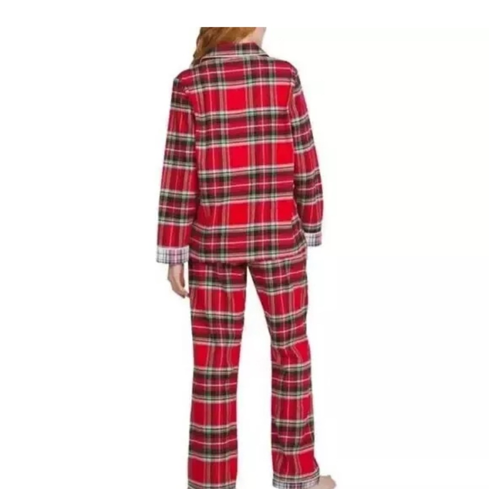 NWT Lands' End Women's 2 Piece Flannel Pajama Set Red Plaid Size Large - Picture 3 of 5